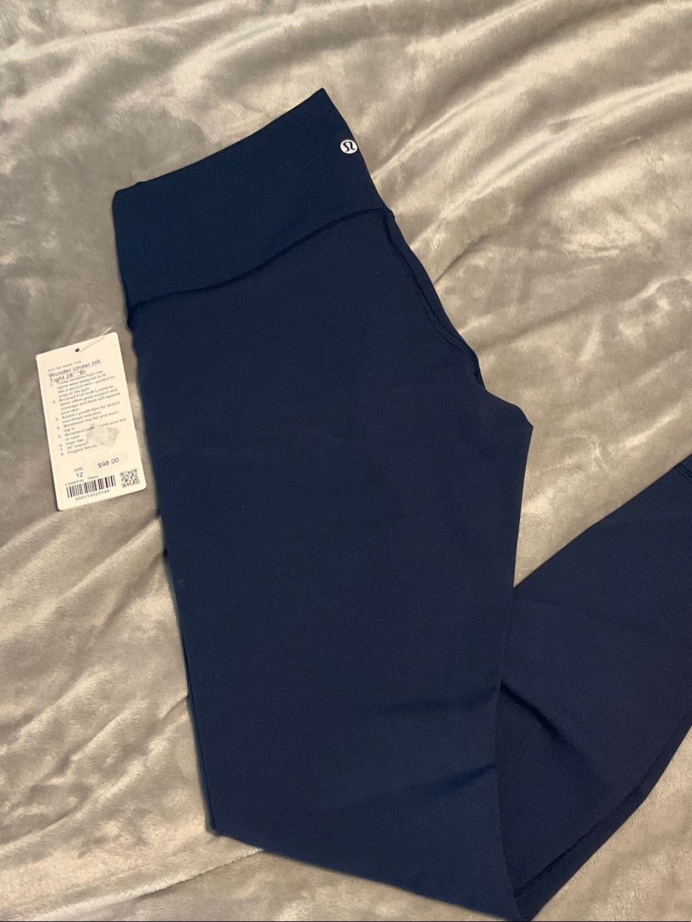 NWT LULULEMON SIZE 12 TRUE NAVY WUNDER UNDER 28” INSEAM BRUSHED